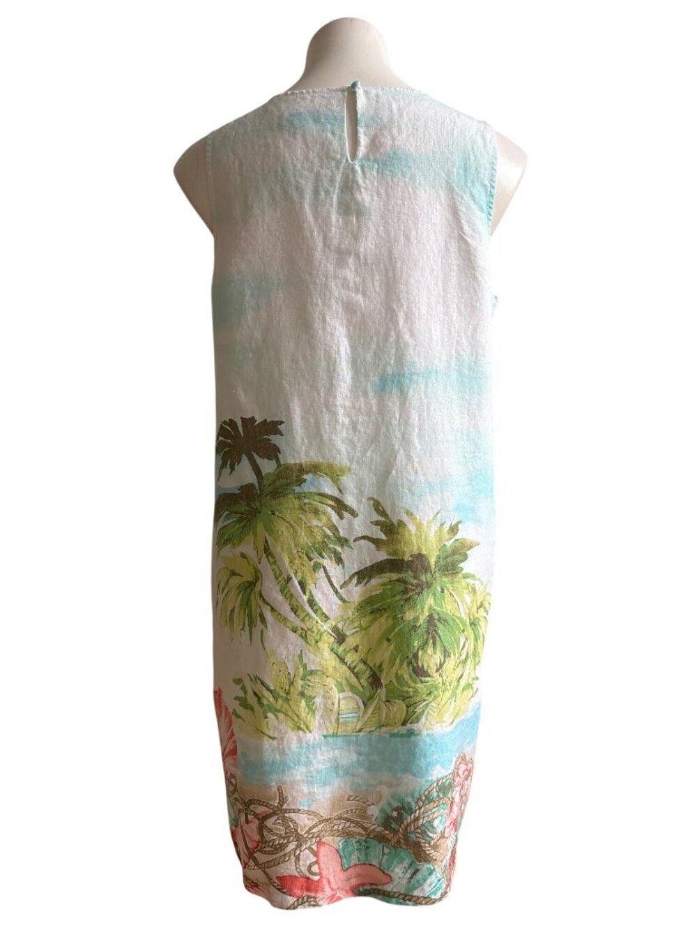 J. Jill Love Linen Women's Beach Palm Tree Tropical Print Shift Dress Size M - Picture 5 of 10